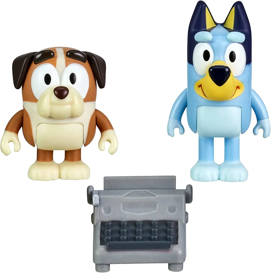 Bluey School Friends 2-Packs: Fun - Winton & Bluey, 2.5 inch Figures with Accessories