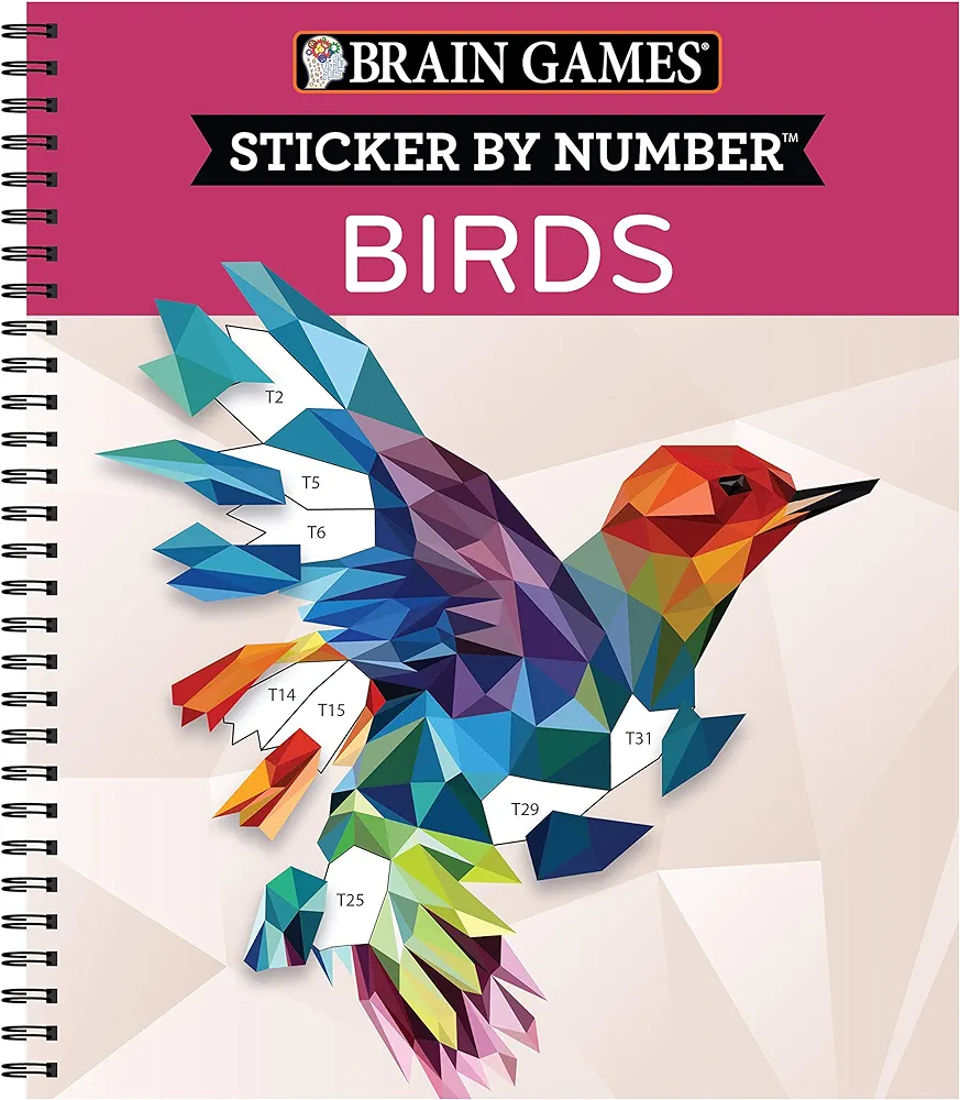 Brain Games - Sticker by Number: Birds (28 Images to Sticker)