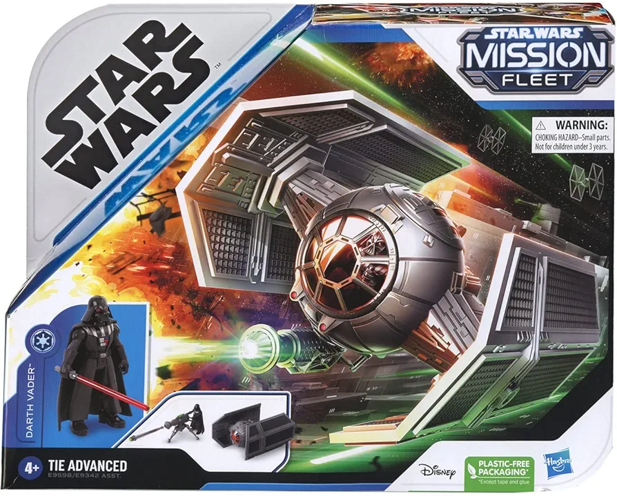 STAR WARS Mission Fleet Darth Vader TIE Advanced Toy Vehicle and Action Figure E9598 Ages 4 and Up