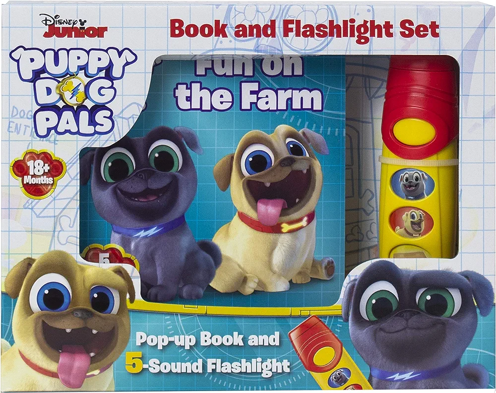 Disney Junior Puppy Dog Pals with Bingo and Rolly - Fun on the Farm Pop-up Book and 5 Sound Flashlight - PI Kids