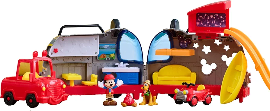 Disney Junior Mickey Mouse Happy Camper Lights and Sounds Playset, 12-Pieces, Kids Toys for Ages 3 Up by Just Play