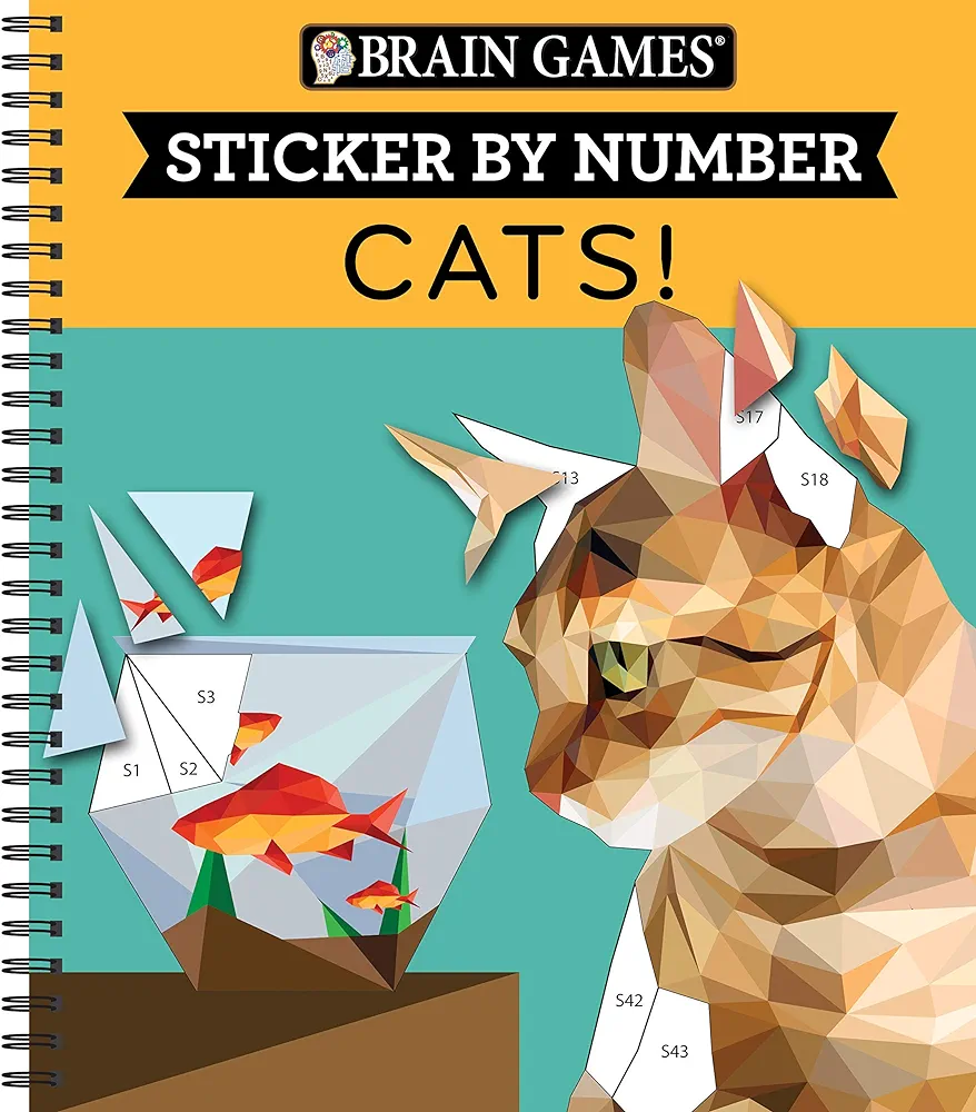 Brain Games - Sticker by Number: Cats! (28 Images to Sticker)