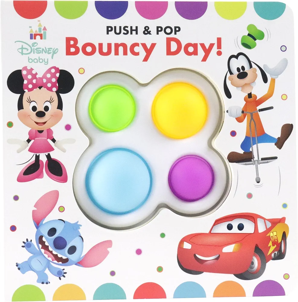 Disney Baby Mickey, Minnie Mouse, Cars, Stitch, and More! - Bouncy Day! Push & Pop - Tactile Fidget Toy Play - PI Kids