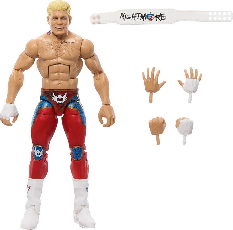 ​WWE Top Picks Elite Action Figure & Accessories Set, “The American Nightmare” Cody Rhodes 6-inch Collectible with Swappable Hands, Ring Gear & 25 Articulation Points​