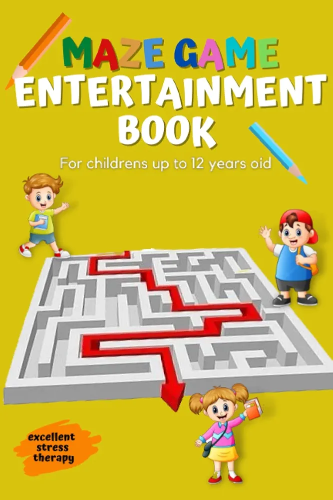 Maze game entertainment book: For childrens up to 12 years old (Spanish Edition)