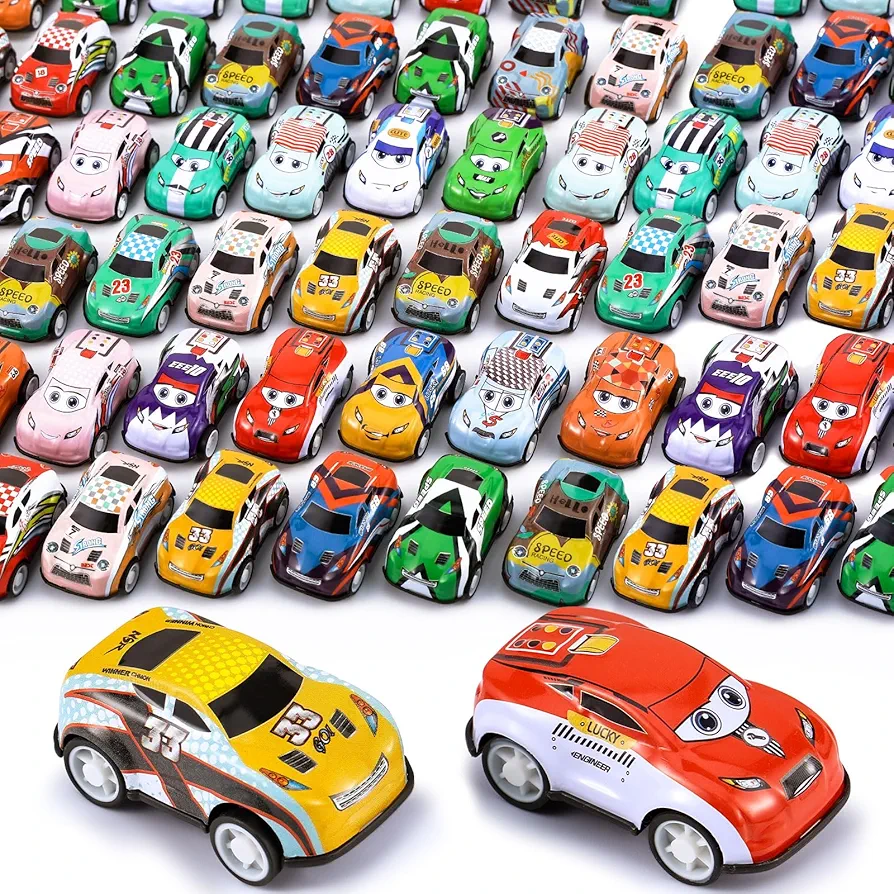 150PCS Mini Pull Back Cars Race Cars Toy Bulk Vehicles Party Favors Classroom Reward Box Pinata Fillers Goodie Bag Stuffers for Kids Boys Girls Birthday Party