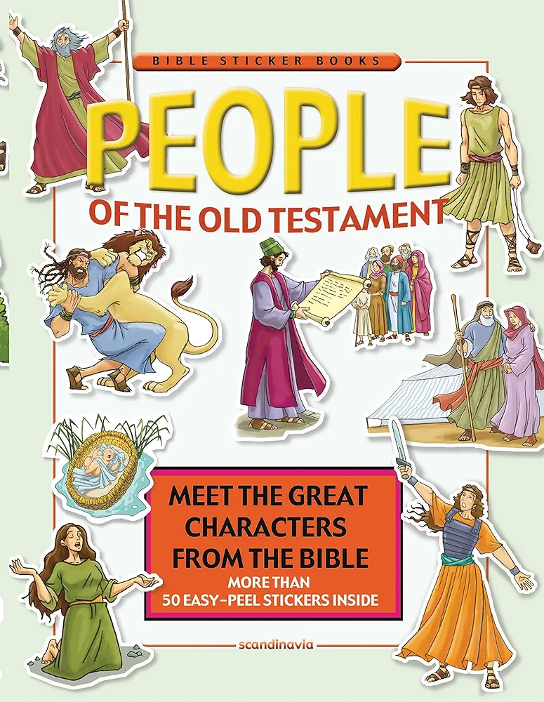 People of the Old Testament Bible Story Book for Children - Bible Games - Bible Sticker Book with reusable stickers - Paperback