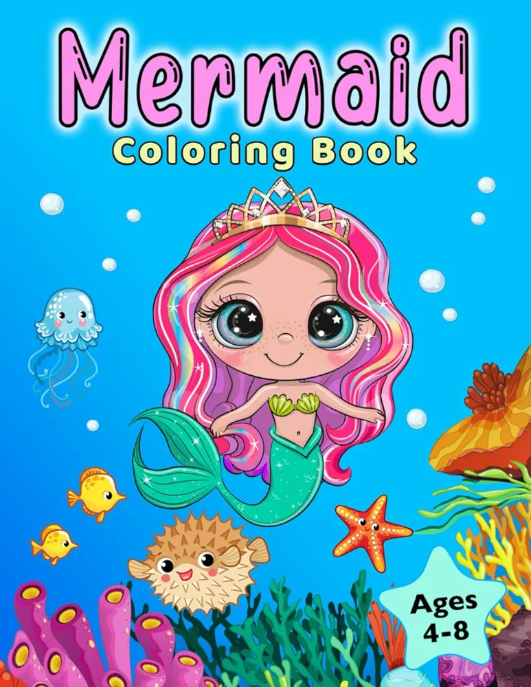 Mermaid Coloring Book: For Kids Ages 4-8 (Coloring Books for Kids)