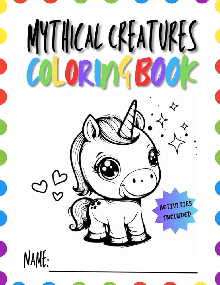 Mythical Creatures Children Activity Book