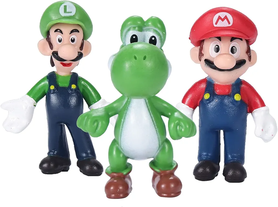 3 pcs/Set Mario Figures Toy - Mario & Luigi Figurines – Yoshi & Mario Bros Action Figures （5 inch）