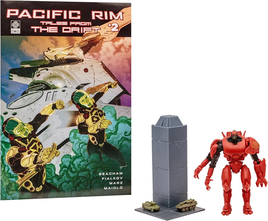 Pacific Rim McFarlane Toys Crimson Typhoon (Jaeger) 4" Scale Figure Playset with Comic