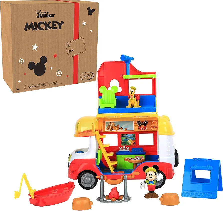 Disney Junior Mickey Mouse Outdoor and Explore Camper, Lights and Sounds Playset