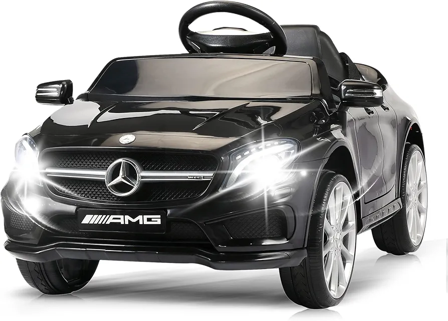 TOBBI Licensed Mercedes Benz Electric Car for Kids 3+, Children Ride On Toy with Parental Remote Control, Kids’ Electric Vehicle with Soft Start Design/3 Speed/Radio & LED Lights