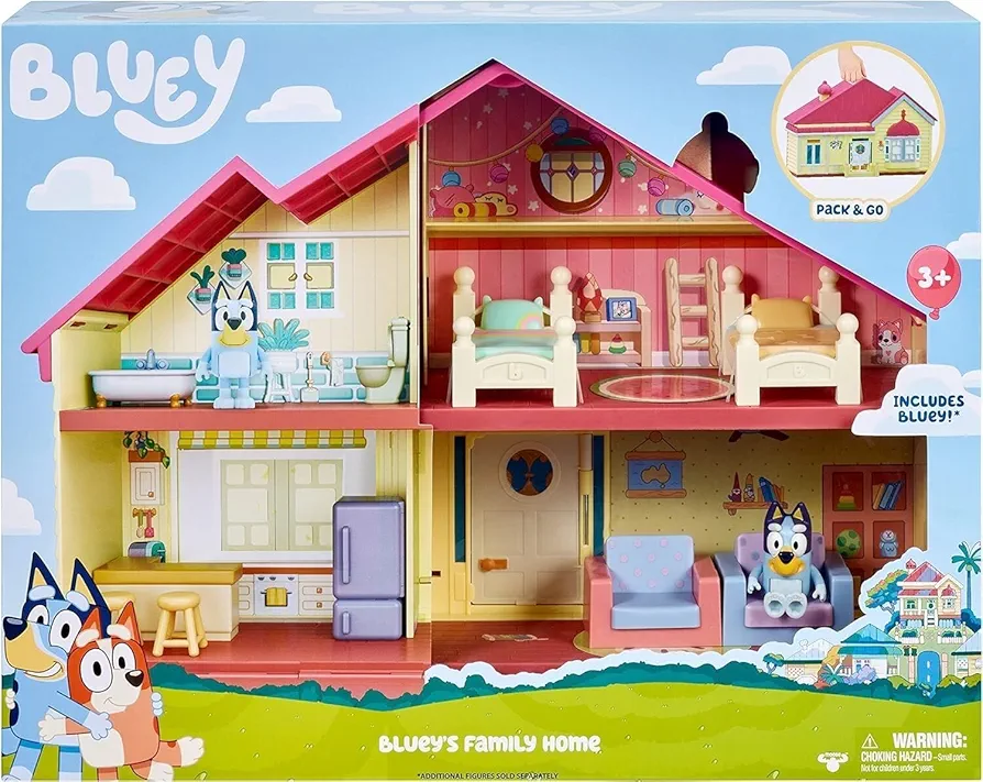 Bluey Family Home Playset with 2.5" poseable Figure