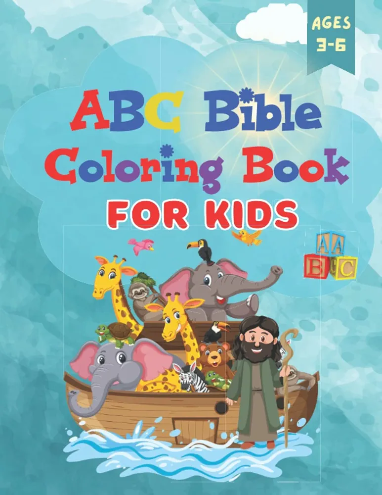 ABC Bible Coloring Book For Kids: Christian ABC learning book with coloring pages with 12 word searches for Kids Ages 3-6 (Christian Learning)