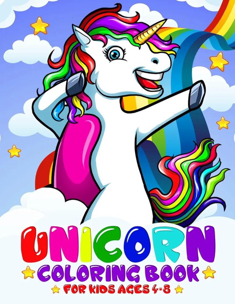 Unicorn Coloring Book For Kids Ages 4-8: Rainbow, Mermaid Coloring Books For Kids Girls | Kids Coloring Book Gift (Catchy Kids Coloring Books for All Ages)