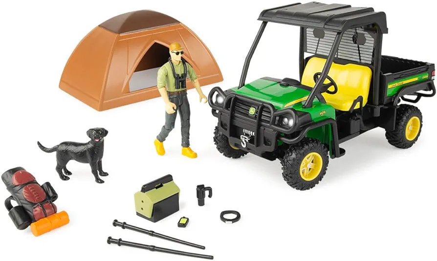 John Deere Big Farm Outdoor Adventure Toy Playset- 1:16 Scale - Includes Gator RSX 860i, Camping Accessories, and Two Toy Figures - John Deere Toys - Ages 8 Years and Up