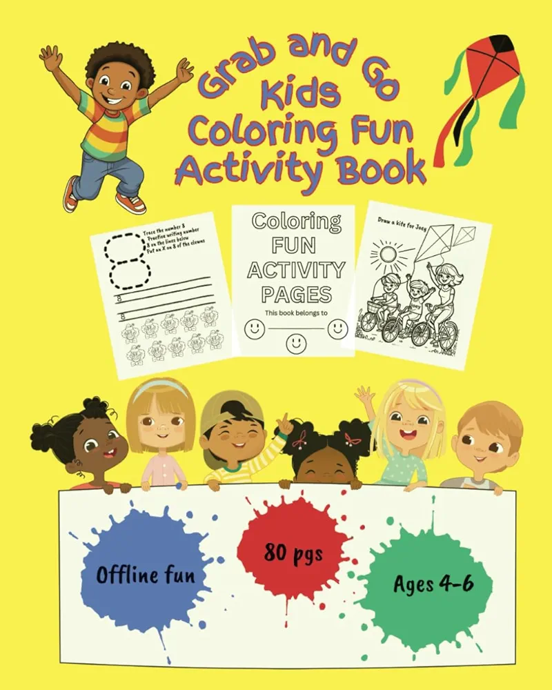 Grab and Go Kids Coloring Fun Activity Book: Learning fun (Grab and Go Kids Fun Activity Book)