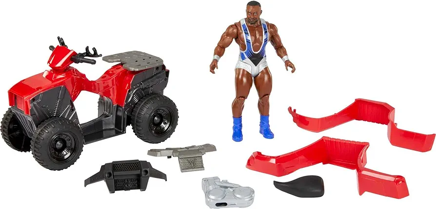 Mattel WWE Slam 'N Spin ATV Wrekkin Vehicle Breakaway ATV with Mattel WWE Big E, for 6-Inch Action Figure