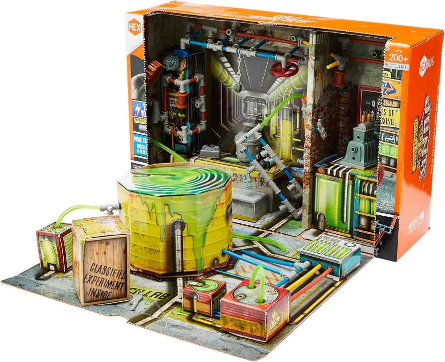 HEXBUG JUNKBOTS Small Factory Habitat Sector 44 Research Lab, Surprise Toy Playset, Build and LOL with Boys and Girls, Toys for Kids, 200+ Pieces of Action Construction Figures, for Ages 5 and Up