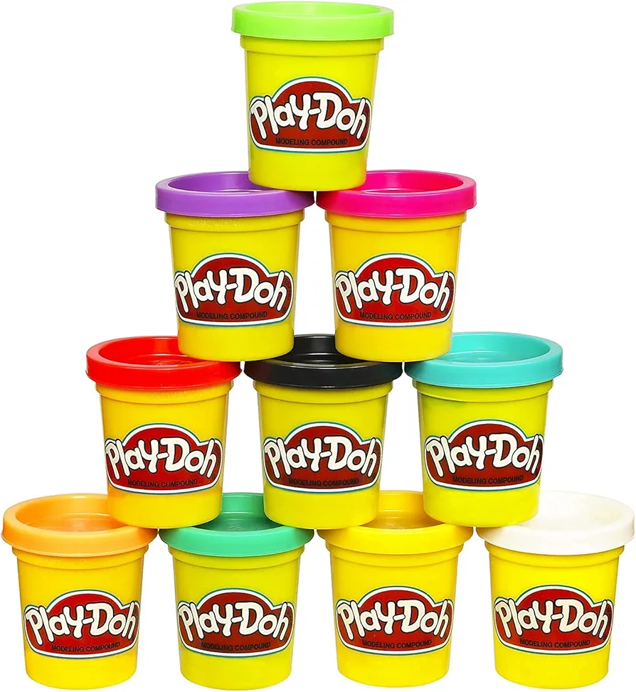 Play-Doh Modeling Compound 10-Pack Case of Assorted Colors, Non-Toxic 2 oz. Cans, Back to School Gifts & Prizes for Students & Classroom, Preschool Toys for Kids, Ages 2+ (Amazon Exclusive)