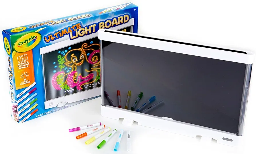 Crayola Ultimate Light Board - White, Kids Drawing Tablet, LED Drawing Board for Kids, Gift for Boys & Girls, Toys for Kids, 6+