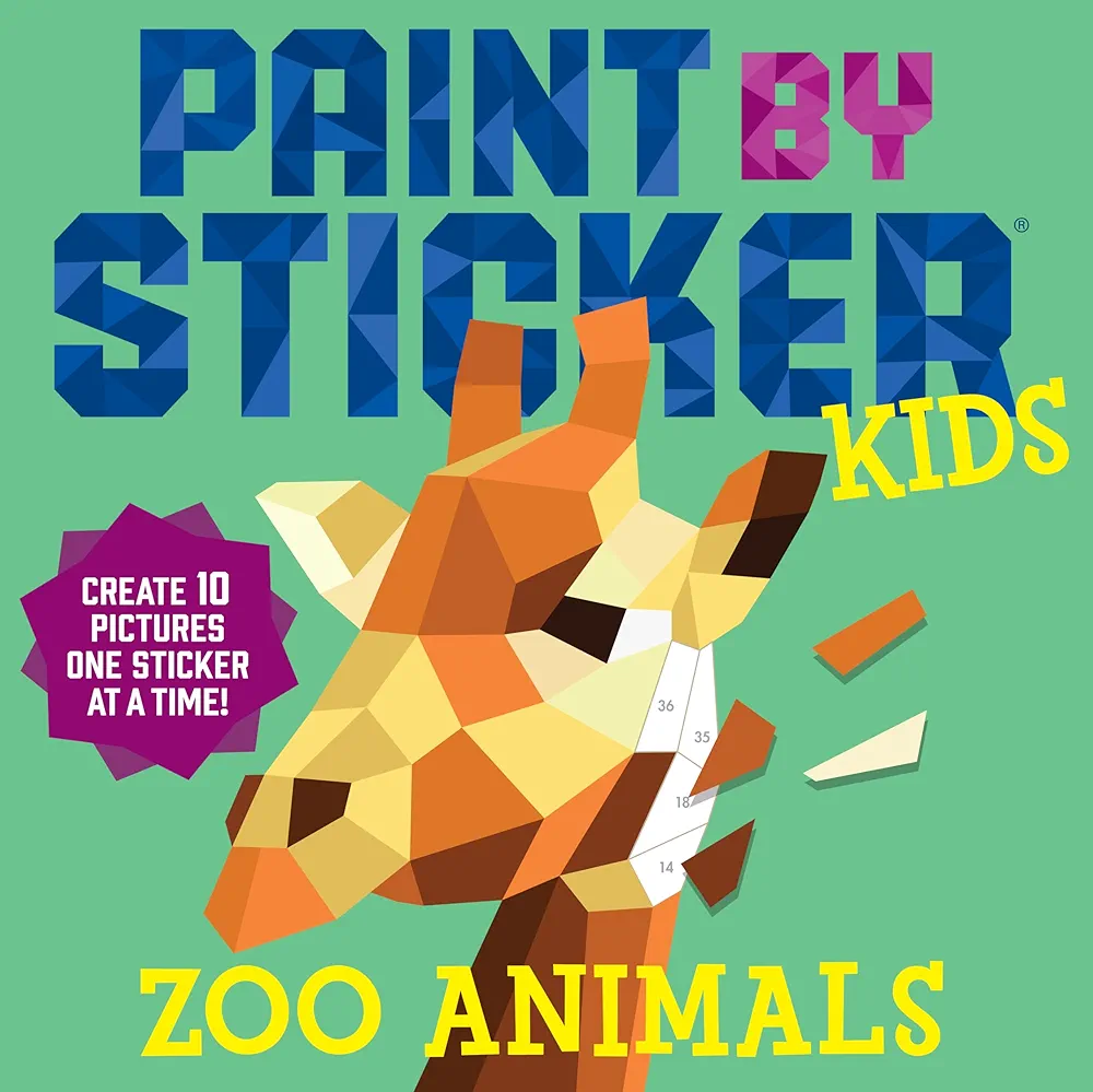 Paint by Sticker Kids: Zoo Animals: Create 10 Pictures One Sticker at a Time!