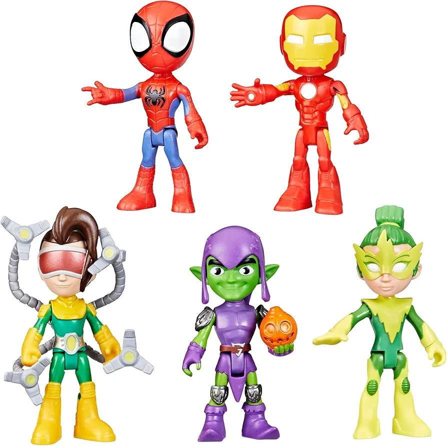 Spidey and his Amazing Friends Marvel, Friends & Foes Pack, 5 Action Figures, 4-Inch, Preschool Super Hero Toys for Kids Ages 3 and Up (Amazon Exclusive)