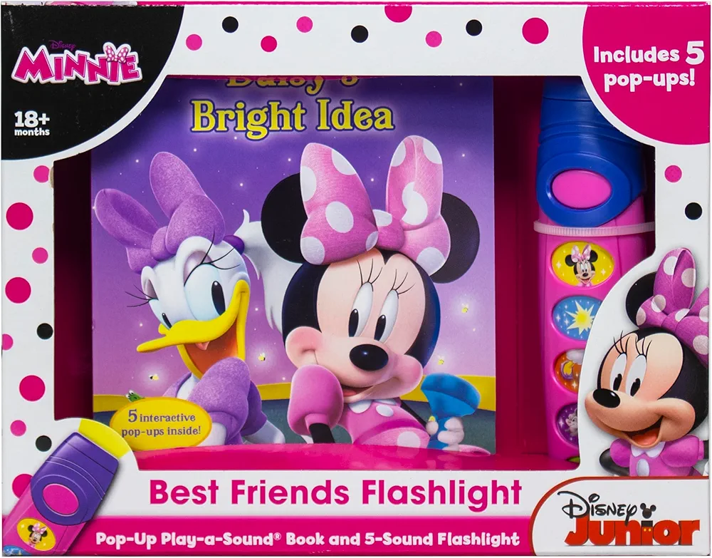 Disney Minnie Mouse - Best Friends Pop-Up Sound Board Book and Sound Flashlight Toy - PI Kids (Play-A-Sound)