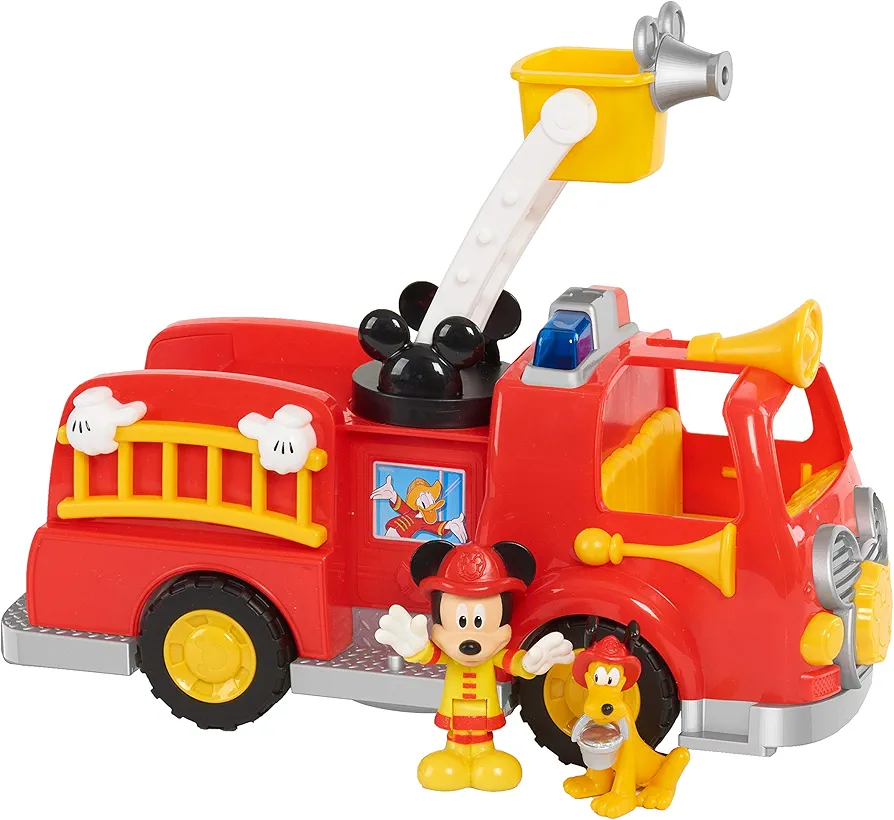 Disney’s Mickey Mouse Mickey’s Fire Engine, Figure and Vehicle Playset, Lights and Sounds, Officially Licensed Kids Toys for Ages 3 Up by Just Play