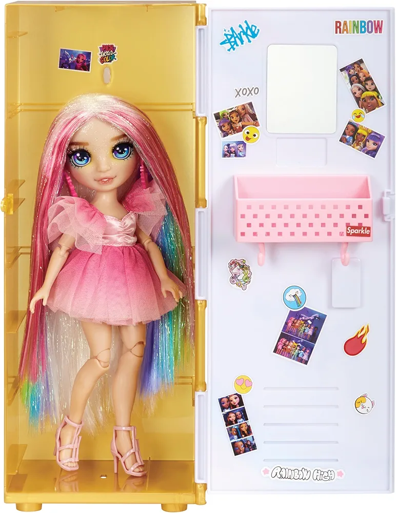 Rainbow High Design & Style Locker Playset with Shelves, Hangers, Accessories and Stickers, Toy Gift for Kids Ages 4-12+