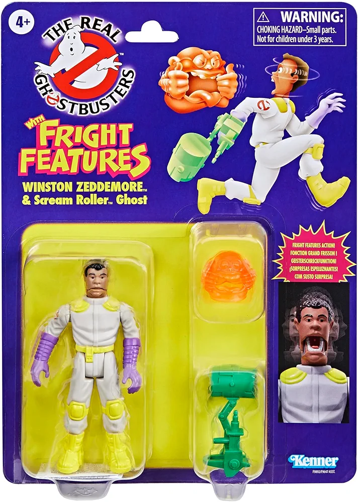 Ghostbusters Kenner Classics The Real Winston Zeddemore & Scream Roller Ghost Toys, Retro Action Figure, Toys for Kids 4+