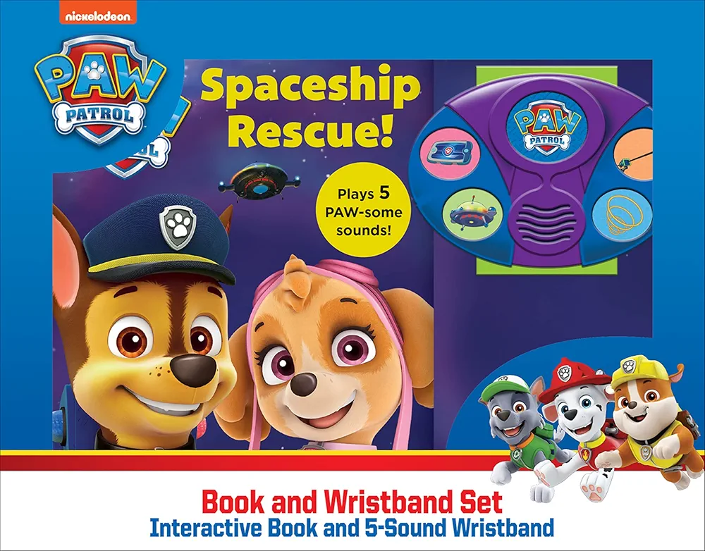 PAW Patrol – Spaceship Rescue! Interactive Book and 5-Sound Wristband Set - PI Kids