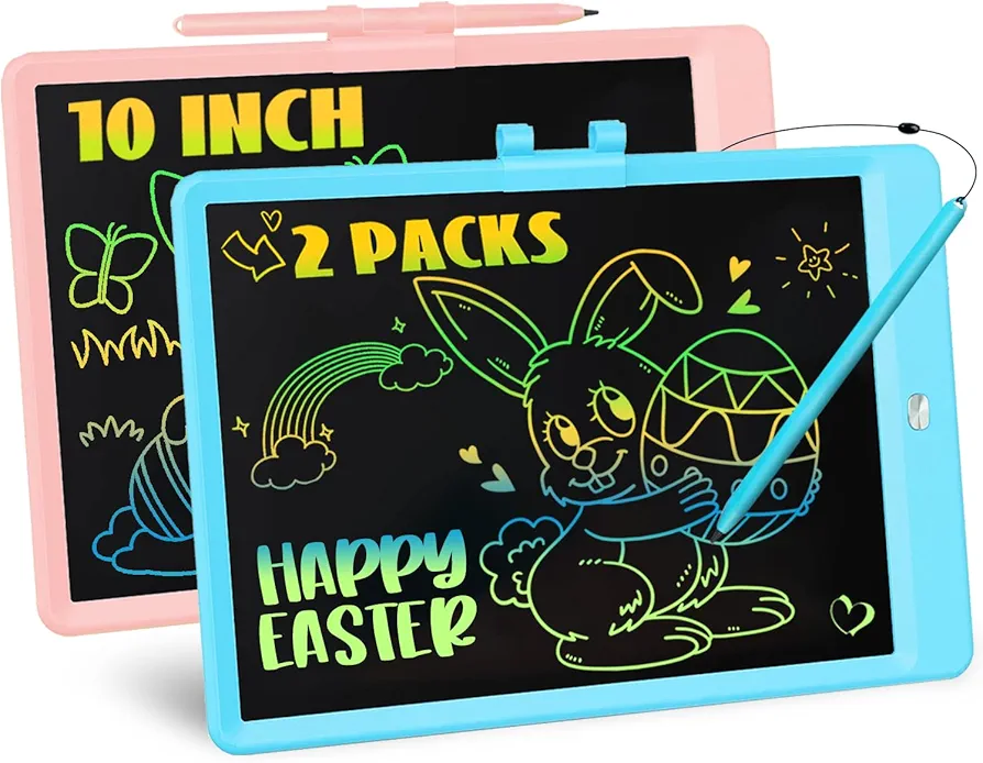 2 Pack LCD Writing Tablet for Kids 10 inch, Easter Basket Stuffers for Kids, Preschool Toys for Baby Girl Boy, Toddler Drawing Board Toy for Ages 2-4 5-7 6-8 9 8-12 Years Old