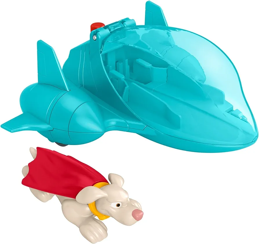 Fisher-Price DC League of Super-Pets Preschool Toy Super Launch Krypto Figure & Invisible Jet Vehicle Set for Pretend Play Kids Ages 3+ Years