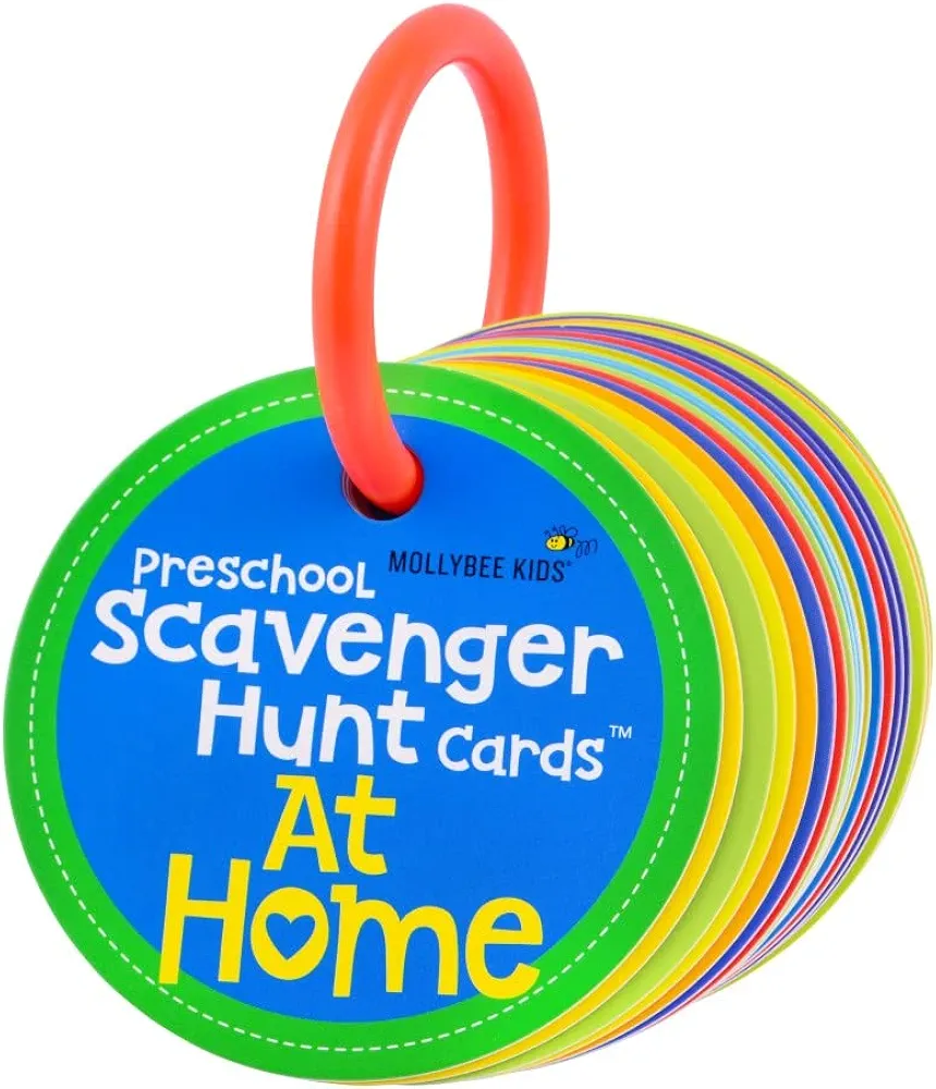 MOLLYBEE Kids Preschool Scavenger Hunt Cards at Home, Preschool Games, Gifts for Ages 3,4