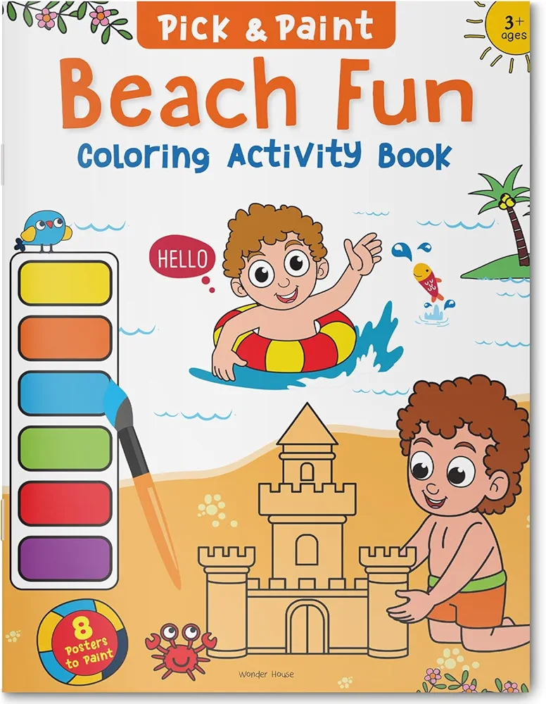 Beach fun: Pick and Paint Coloring Activity Book