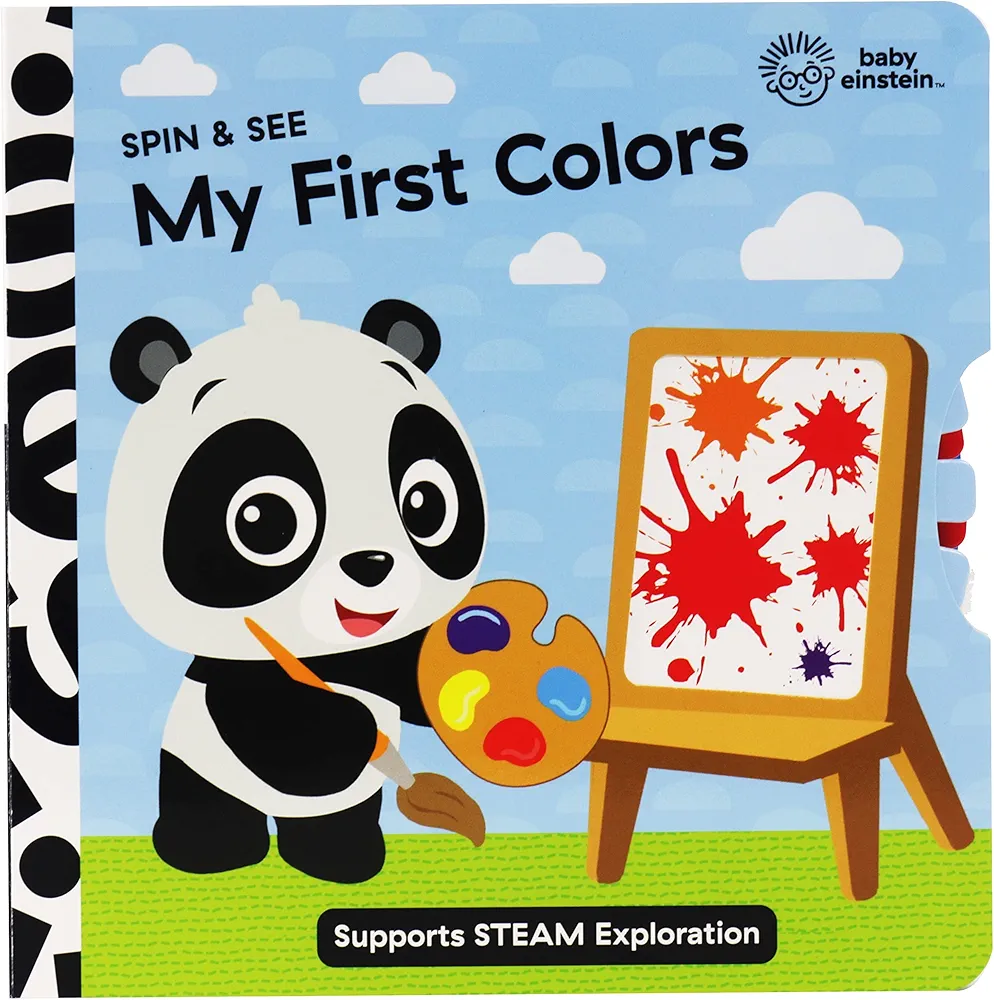 Baby Einstein - My First Colors Spin & See - Board Book With Interactive Spinning Wheel - Supports STEAM Exploration - PI Kids