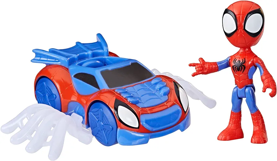 Spidey and His Amazing Friends Spidey Web Crawler Toy, 4-Inch Scale Spidey Action Figure and Vehicle Included, Marvel Preschool Super Hero Toys