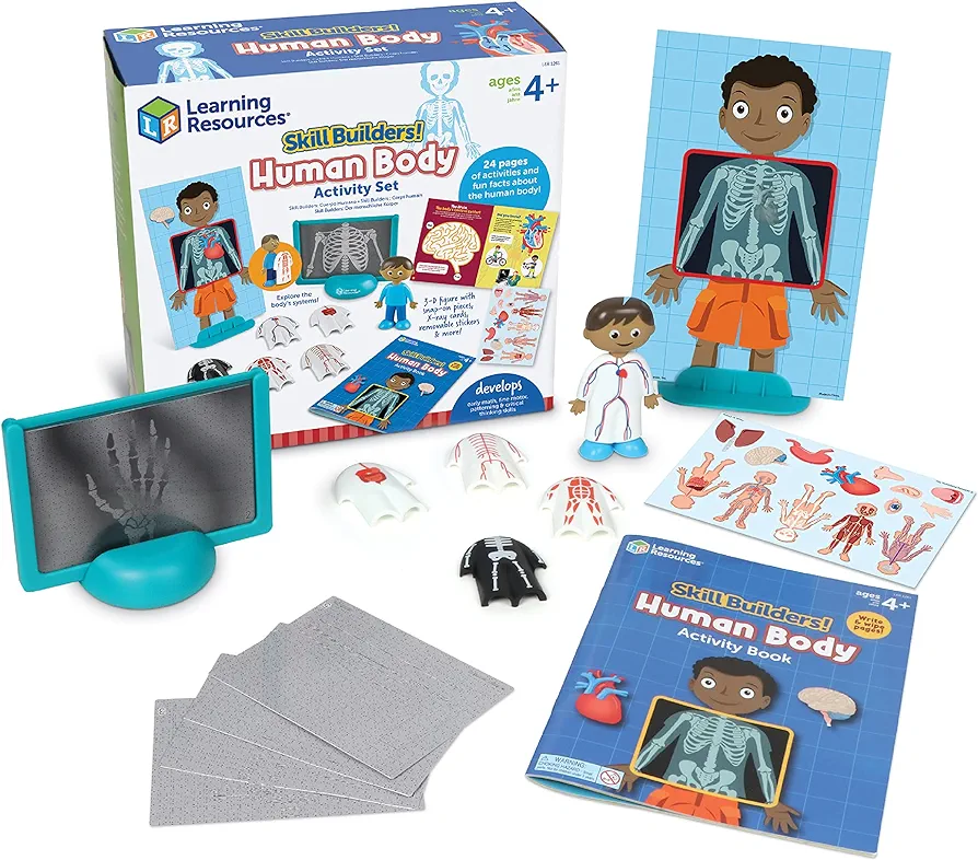 Learning Resources Skill Builders! Human Body Activity Set,1 Preschool Learning Activities, Preschool Science, Preschool Activity Book,Human Body Parts for Kids, Back to School,Ages 4+,7 Pieces