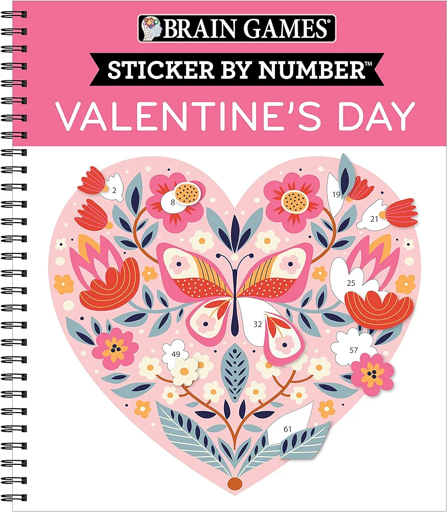 Brain Games - Sticker by Number: Valentine's Day