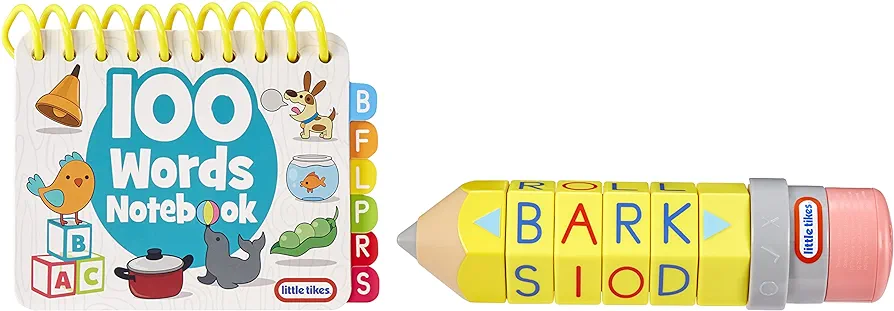 Little Tikes Old School 100 Words Spell & Spin Pencil, Letters, Spelling, Vocabulary, Phonetics, Alphabet, Sounds, Retro, Throwback, Preschool Educational, Learning, Gift and Toy