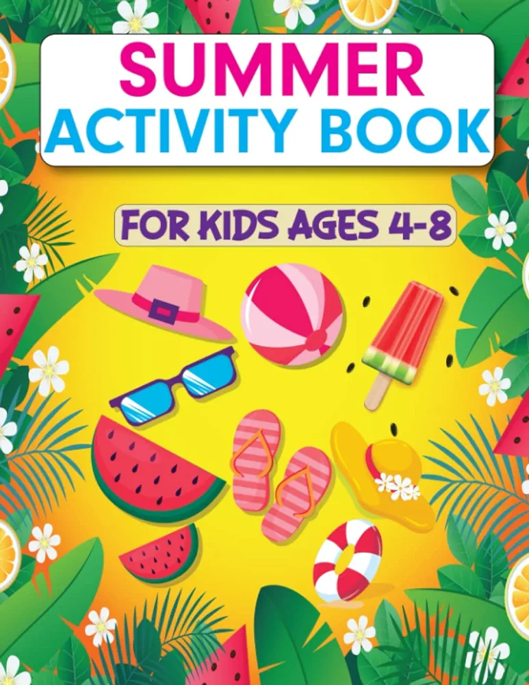 Summer Activity Book For Kids Age 4-8: A Big Summer Dot To Dot, Coloring, Mazes, Spot the Difference, Word Search and Count & Number Tracing Activity ... For 4-8 Year Old Kids | Fun Girls & Boys Gift