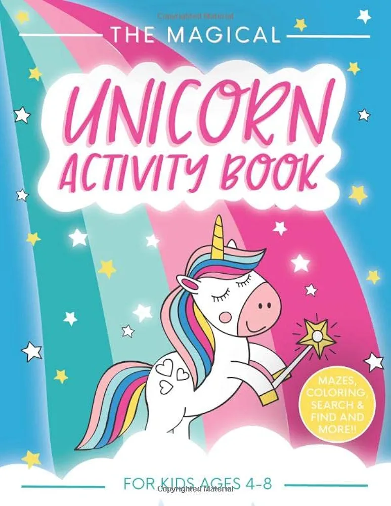 The Magical Unicorn Activity Book for Kids Ages 4-8: A Fun and Educational Children’s Workbook for Unicorn Coloring, How to Draw for Kids, Spot the ... Mazes, Dot to Dot and Word Search Puzzles