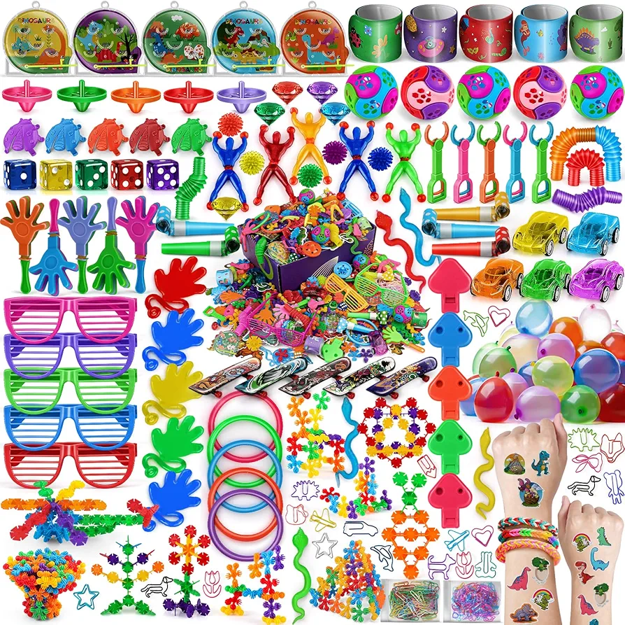 Amy&Benton 800PCS Classroom Prize Box Toys Kids Birthday Party Favors Goody Bag Fillers Kid Carnival Prizes Toy Assortment Treasure Box Chest Prizes Assorted Pinata Stuffers