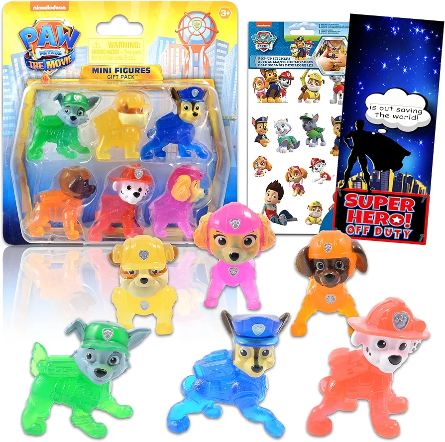 Paw Patrol Toys Bundle Paw Patrol Playset for Boys and Girls - 7 Pc Paw Patrol Figure Set Featuring Skye, Marshall, Chase, and More with Paw Patrol Stickers