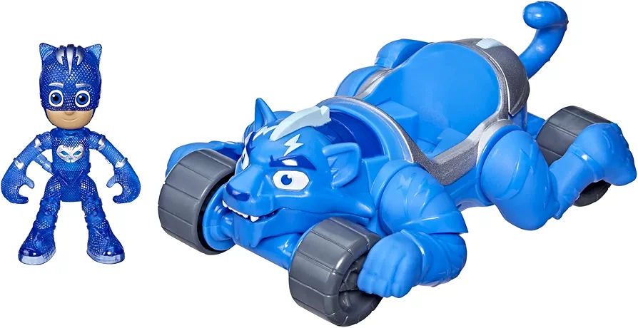 PJ Masks Animal Power Catboy Animal Rider Toy Car, with Catboy Action Figure, Deluxe Vehicles, Superhero, Preschool Toys for 3 Year Old Boys and Girls and Up