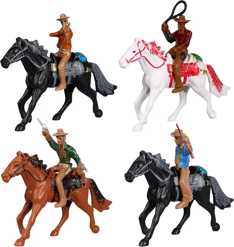 Toyvian Action Figure Figure Toy, Plastic Figures Play Set, 4 Pcs American Figures and Indians, and Toys Playset House Games for Kids Ages 3-10 Horse Toys