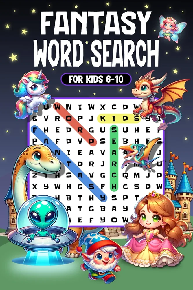 Fantasy Word Search for Kids 6-10