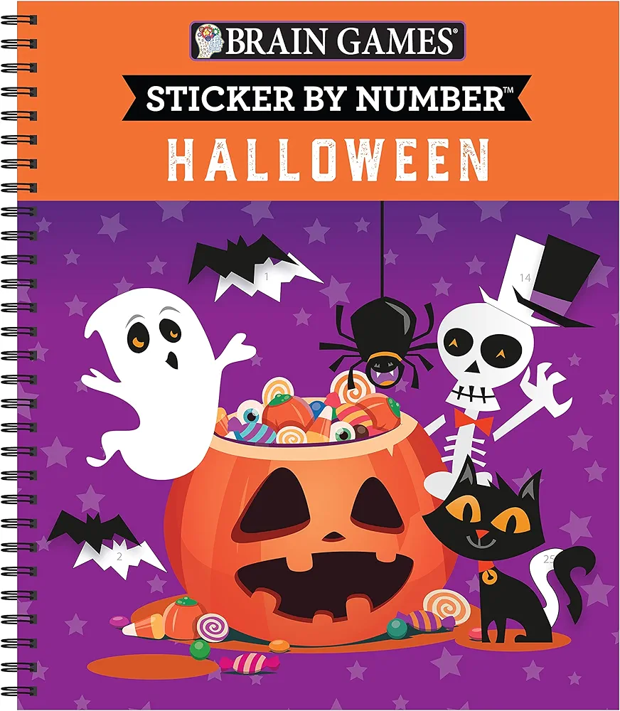 Brain Games - Sticker by Number: Halloween (Volume 1)